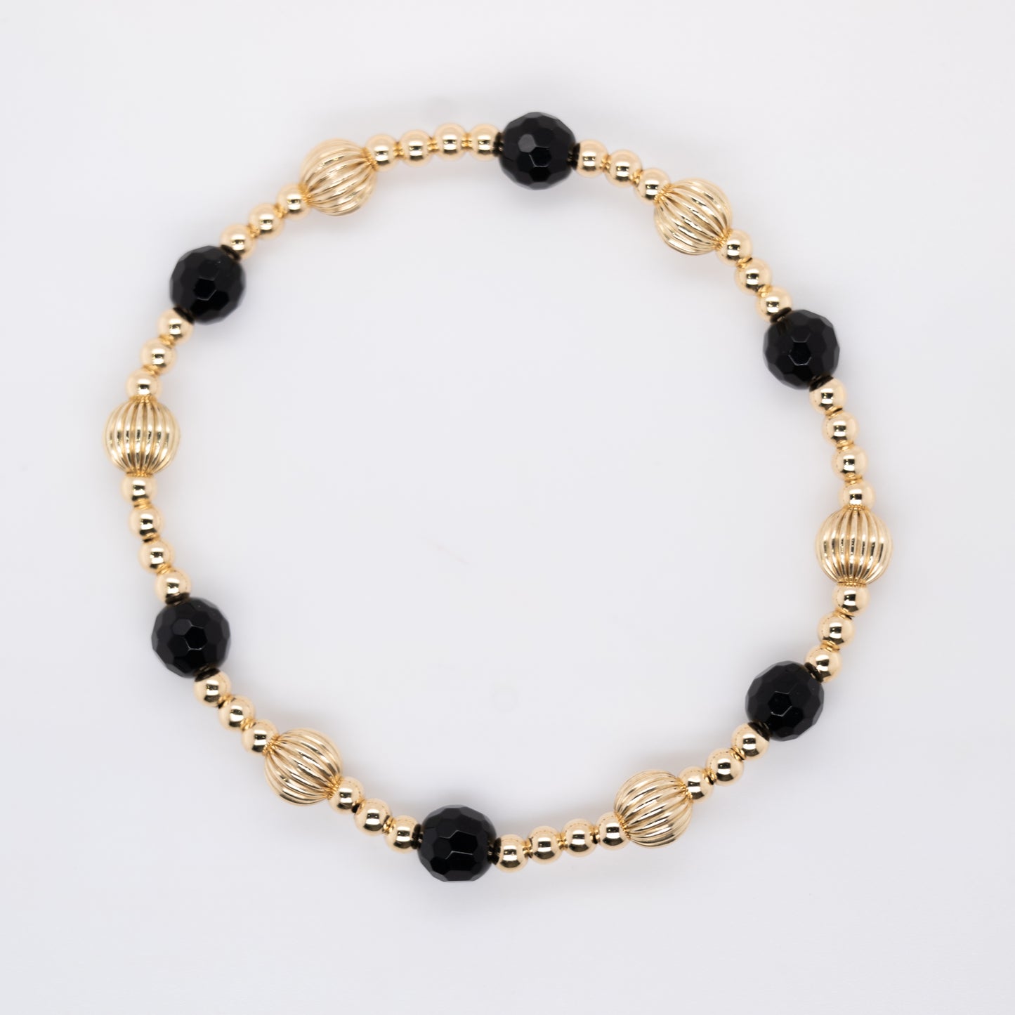 Black Agate Beaded Bracelet