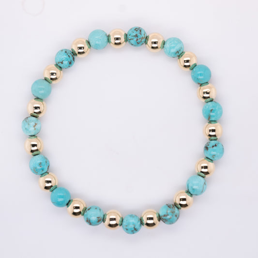 Blue Howlite Beaded Bracelet