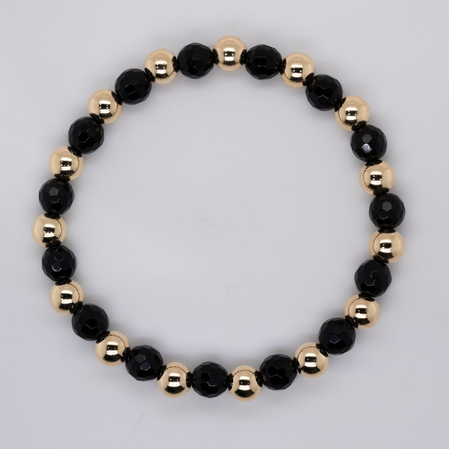 Black Agate Beaded Bracelet