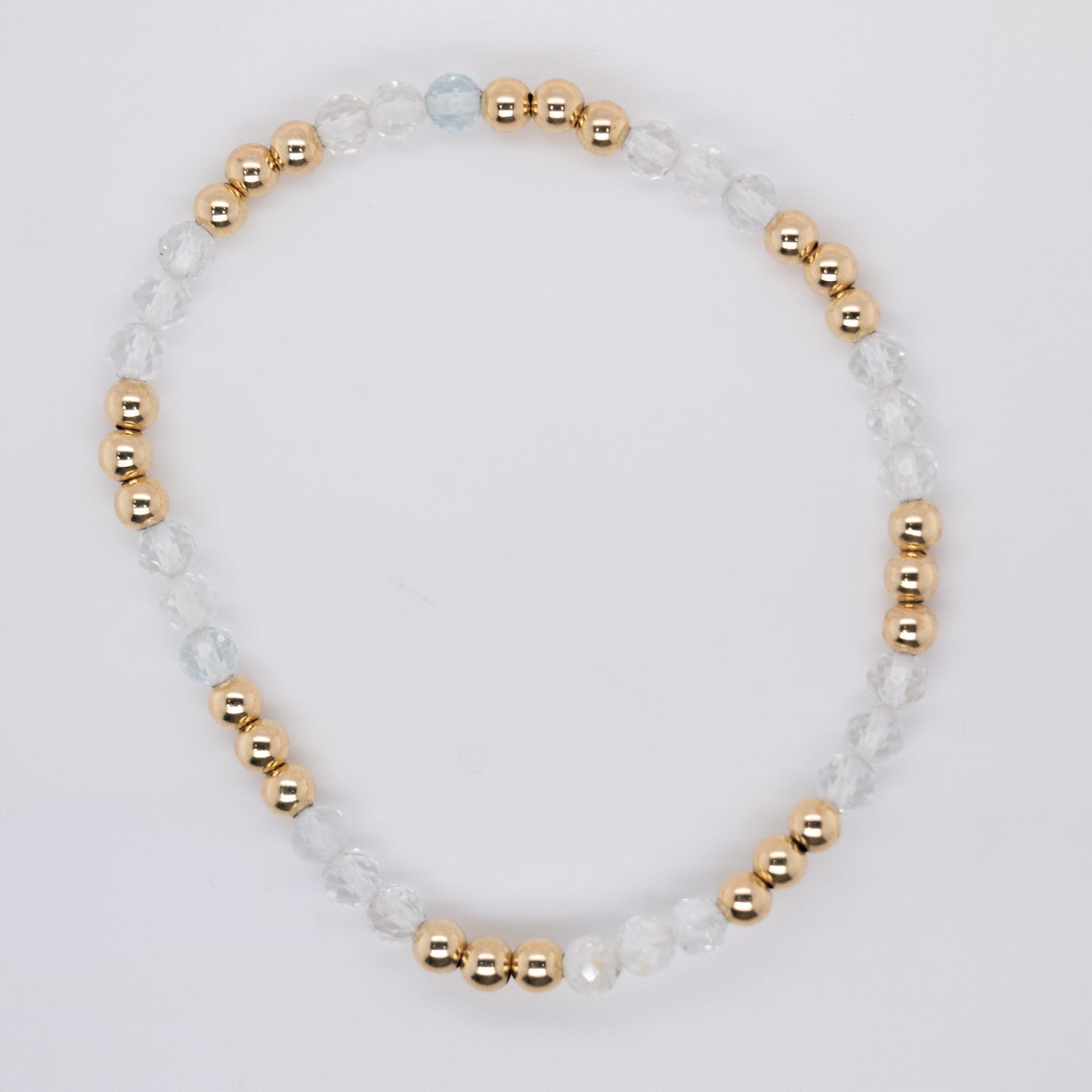 White Topaz Beaded Bracelet