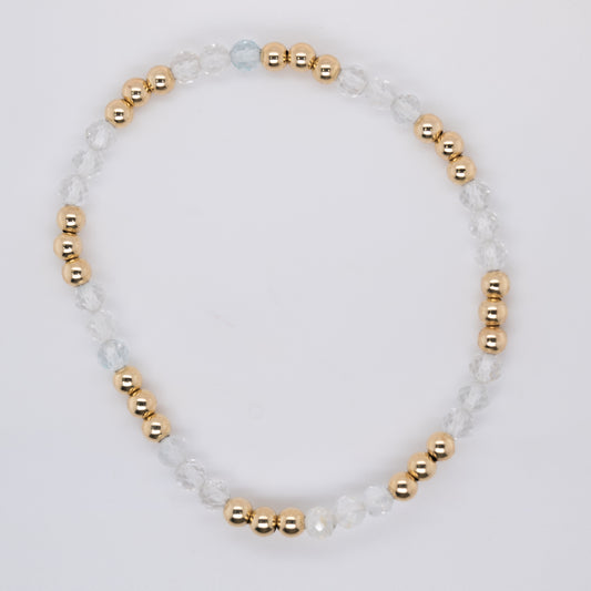 White Topaz Beaded Bracelet
