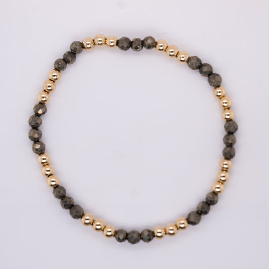 Pyrite Beaded Bracelet